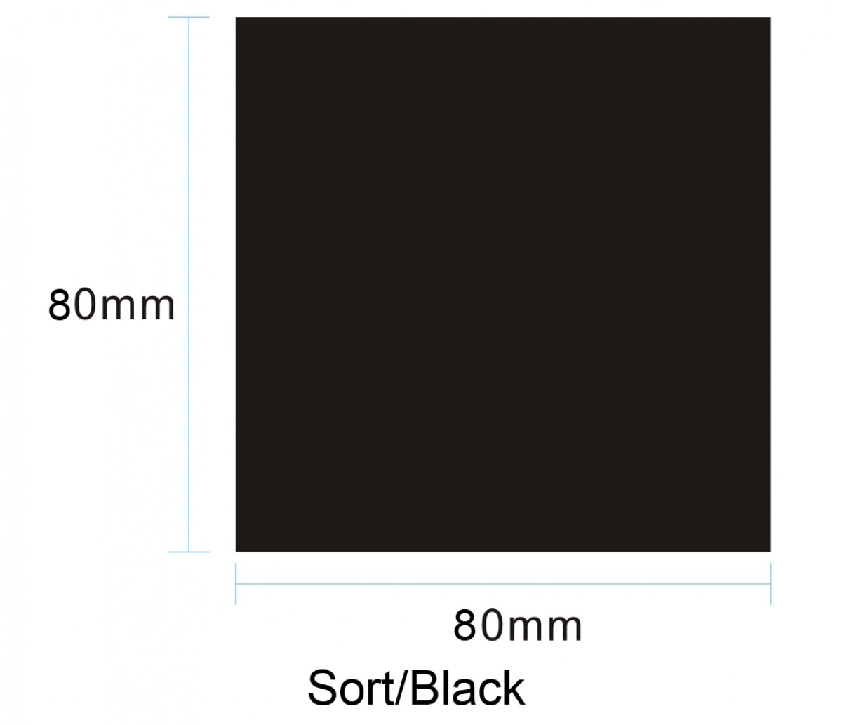 Sort/Black 80x80mm