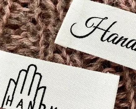 Baumwolletiketten mit Aufdruck