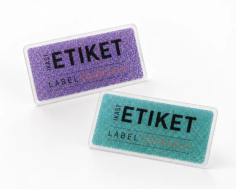 Bügelreflektor mit Text und Logo