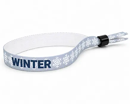 Hellblaue Festivalbändchen mit Schneeflocken
