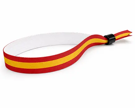 Festivalbändchen mit roten und gelben Streifen – Spanien