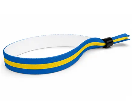 Festivalbändchen mit blauen und gelben Streifen – Schweden